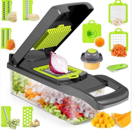 12 In 1 Manual Vegetable Chopper Kitchen Gadgets Food Chopper Onion Cutter Vegetable Slicer - Ravo Store