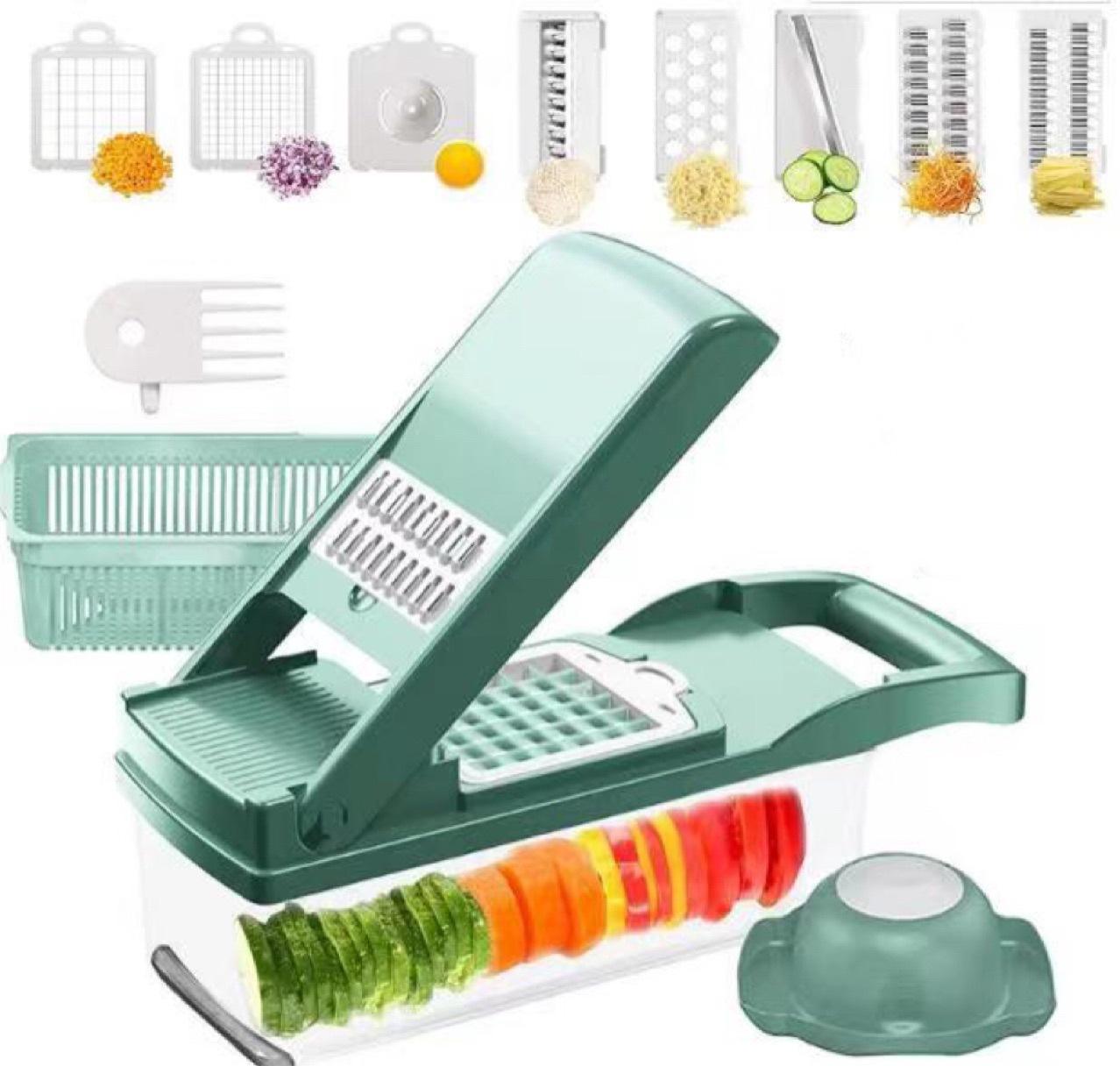 12 In 1 Manual Vegetable Chopper Kitchen Gadgets Food Chopper Onion Cutter Vegetable Slicer - Ravo Store