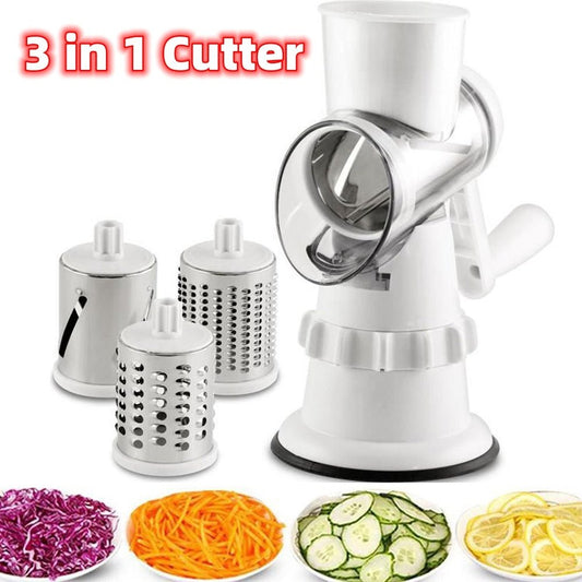 3 In 1 Vegetable Slicer Manual Kitchen Accessories Grater For Vegetable Cutter Round Chopper Mandolin Shredder Potato Home Kitchen Supplies Kitchen Gadgets - Ravo Store