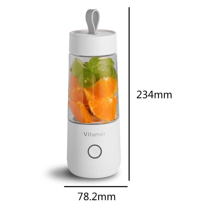 350ml Portable Blender Juicer Electric USB Rechargeable Mixer Smoothie Slushy Cup Juice Blender Bottle USB Charging Kitchen Gadgets - Ravo Store