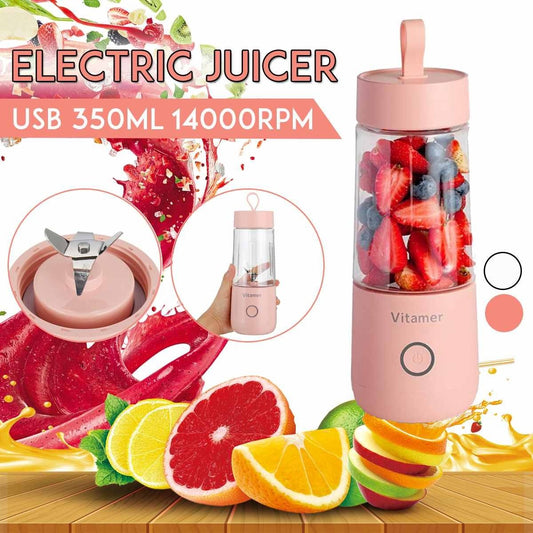 350ml Portable Blender Juicer Electric USB Rechargeable Mixer Smoothie Slushy Cup Juice Blender Bottle USB Charging Kitchen Gadgets - Ravo Store