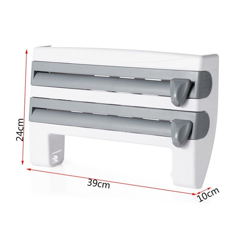 4 - In - 1 Kitchen Roll Holder Dispenser Kitchen Foil Film Wrap Tissue Paper 4 IN 1 Kitchen Roll Holder Dispenser - Ravo Store