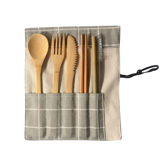 Portable Bamboo Tableware 6-Piece Set