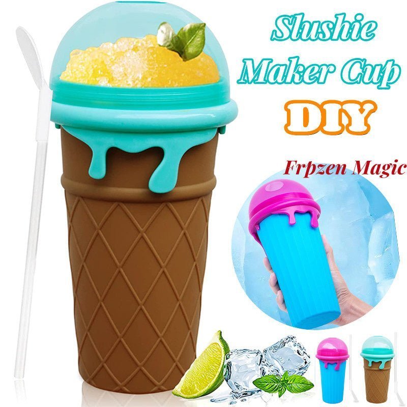 500ml Large Capacity Slushy Cup Summer Squeeze Homemade Juice Water Bottle Quick - Frozen Smoothie Sand Cup Pinch Fast Cooling Magic Ice Cream Slushy Maker Beker Kitchen Gadgets - Ravo Store