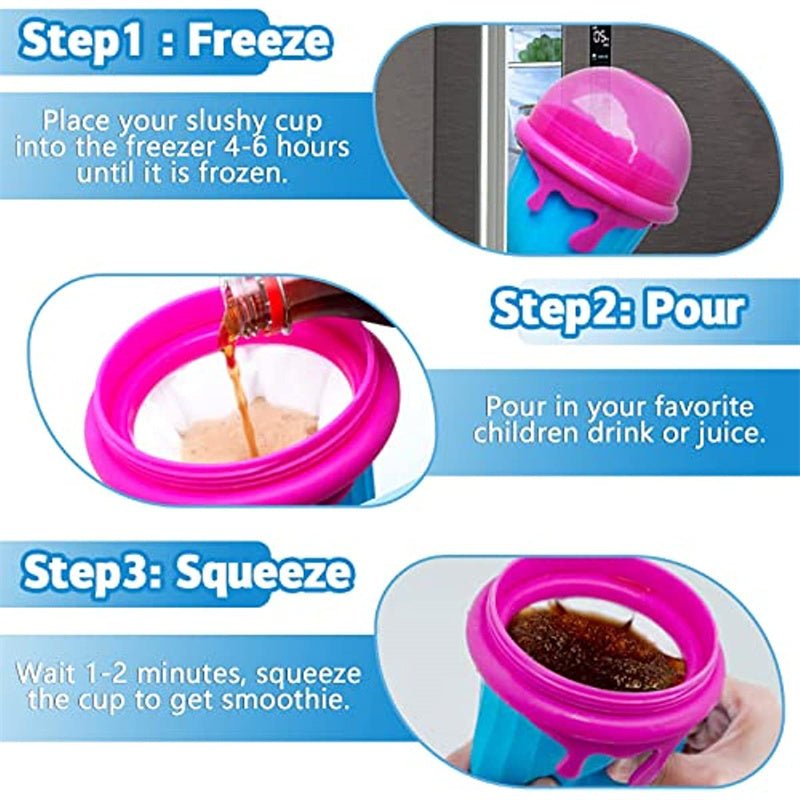 500ml Large Capacity Slushy Cup Summer Squeeze Homemade Juice Water Bottle Quick - Frozen Smoothie Sand Cup Pinch Fast Cooling Magic Ice Cream Slushy Maker Beker Kitchen Gadgets - Ravo Store