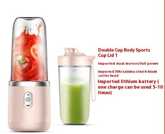 6blade Portable Blender Mini Juicer Cup Extractor Smoothie USB Charging Fruit Squeezer Blender Food Mixer Ice Crusher Portable Juicer Machine - Ravo Store