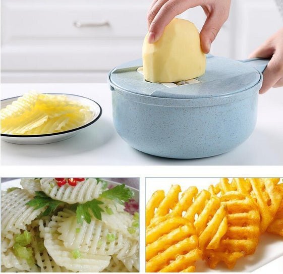 8 In 1 Mandoline Slicer Vegetable Slicer Potato Peeler Carrot Onion Grater With Strainer Vegetable Cutter Kitchen Accessories - Ravo Store