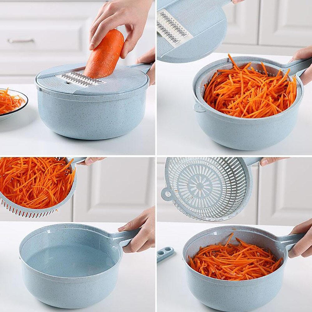 8 In 1 Mandoline Slicer Vegetable Slicer Potato Peeler Carrot Onion Grater With Strainer Vegetable Cutter Kitchen Accessories - Ravo Store