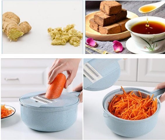 8 In 1 Mandoline Slicer Vegetable Slicer Potato Peeler Carrot Onion Grater With Strainer Vegetable Cutter Kitchen Accessories - Ravo Store