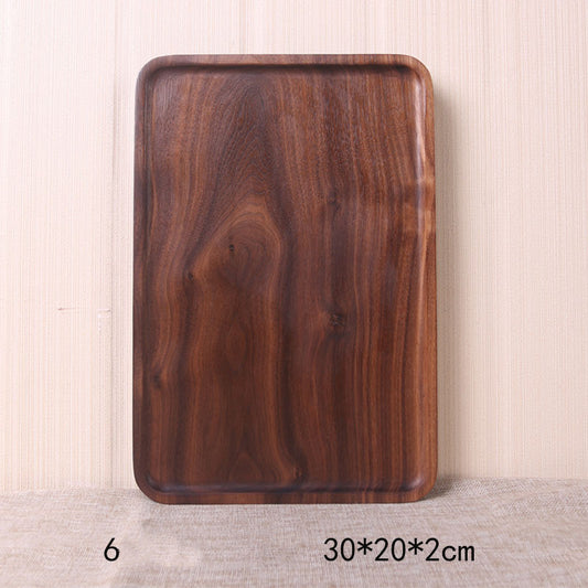 Japanese Style Wooden Black Walnut Rectangular Dinner Plate