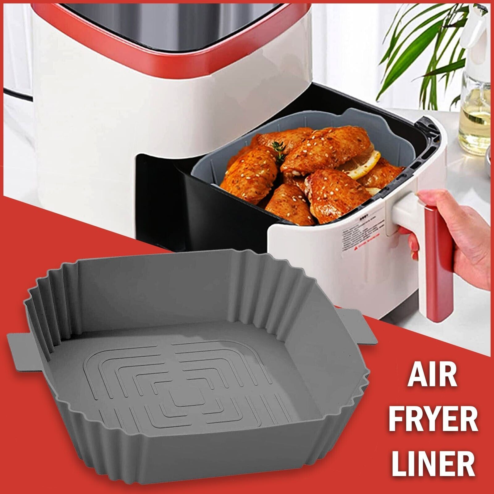 Air Fryer Silicone Pot Basket Liners Non - Stick Safe Oven Baking Tray Accessories - Ravo Store