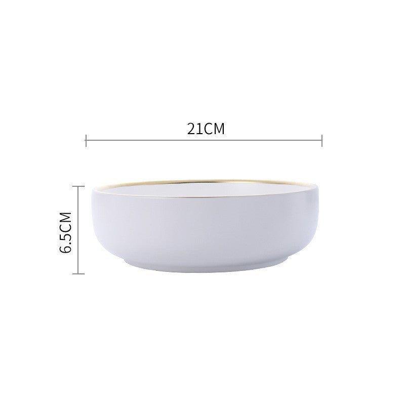 Big Soup Bowl Rice Bowl About Household Ceramic Plate - Ravo Store